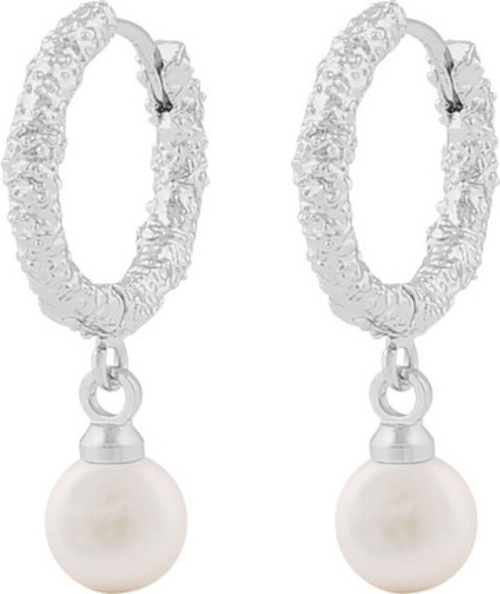 Snö Of Sweden Lauren Small Ring Pendant Earring Silver/White