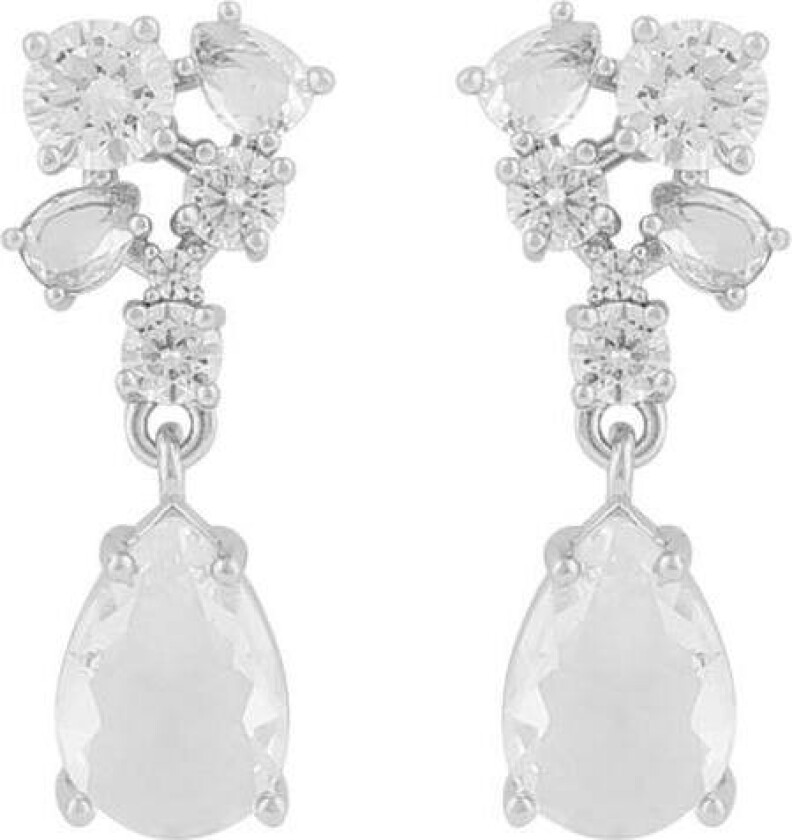 Snö Of Sweden River Small Pendant Earring Silver/Clear