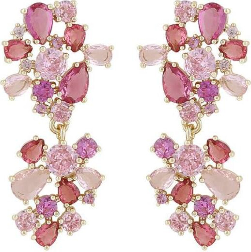 Snö Of Sweden River Pendant Earring Gold/Mix Fuchsia