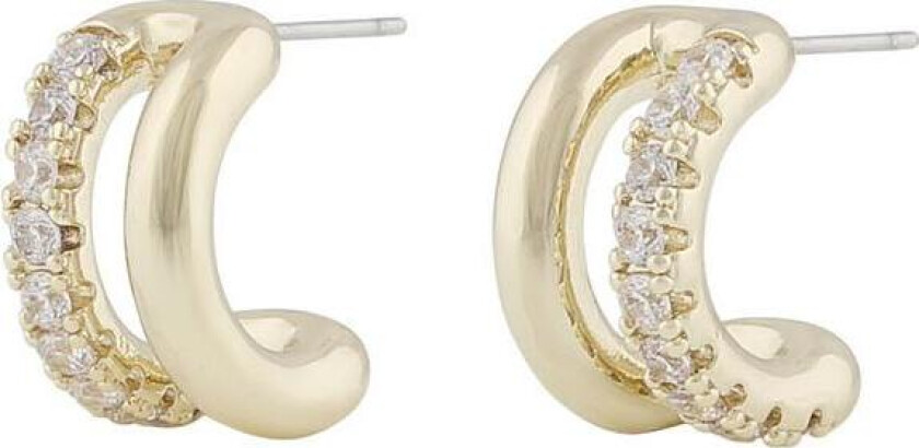 Snö Of Sweden Ace Wide Oval Earring Gold/Clear