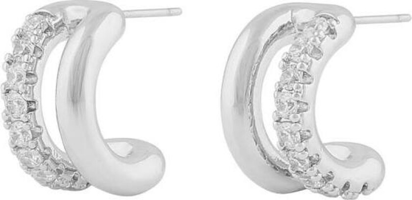 Snö Of Sweden Ace Wide Oval Earring Silver/Clear