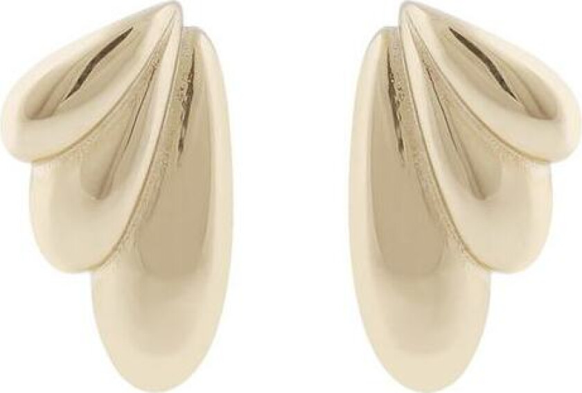 Snö Of Sweden Dakota Wide Small Drop Earring Plain Gold