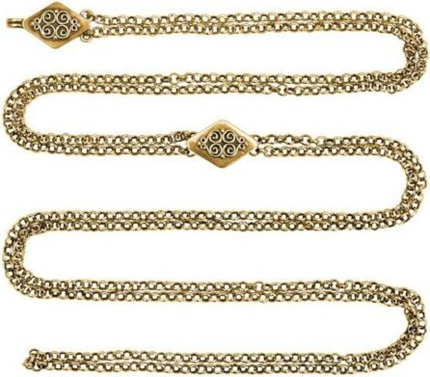 Kjede Beltestakken i 830 antikkforgylt sølv, 88 cm