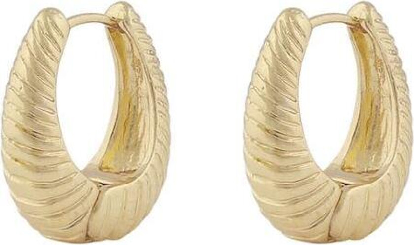 Snö Of Sweden Dakota Oval Ring Earring Plain Gold