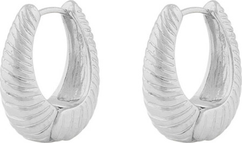 Snö Of Sweden Dakota Oval Ring Earring Plain Silver