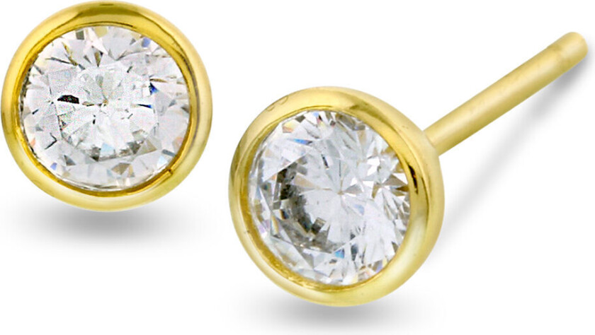 , Øredobber i forgylt 925 sølv med zirkonia