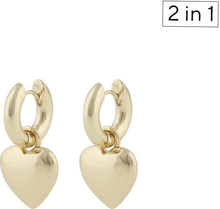 Snö Of Sweden Lara Heart Ring Pendant Earring Plain Gold