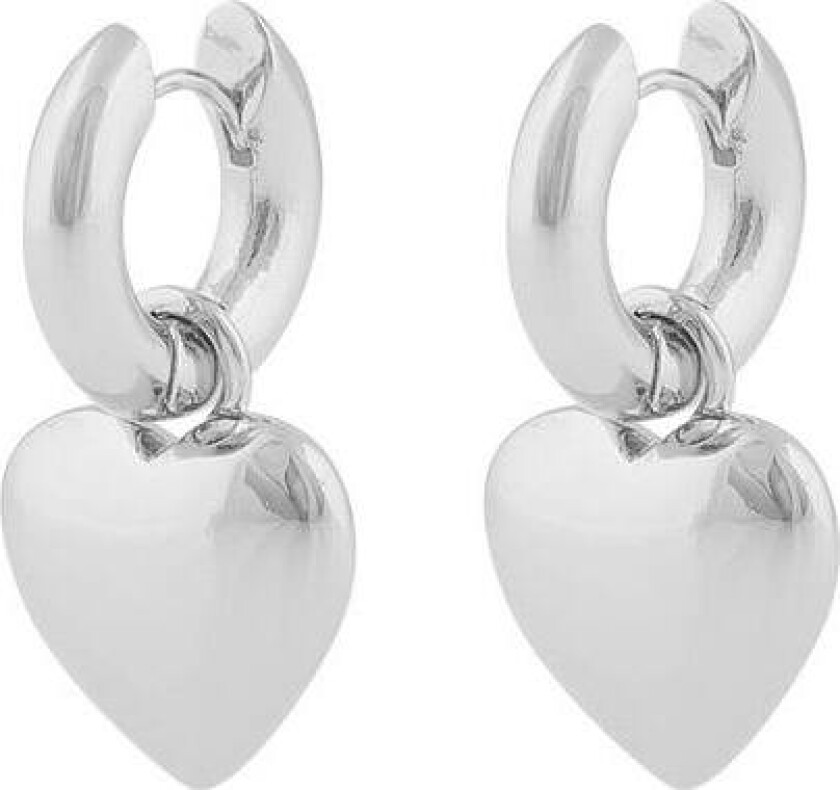 Snö Of Sweden Lara Heart Ring Pendant Earring Plain Silver