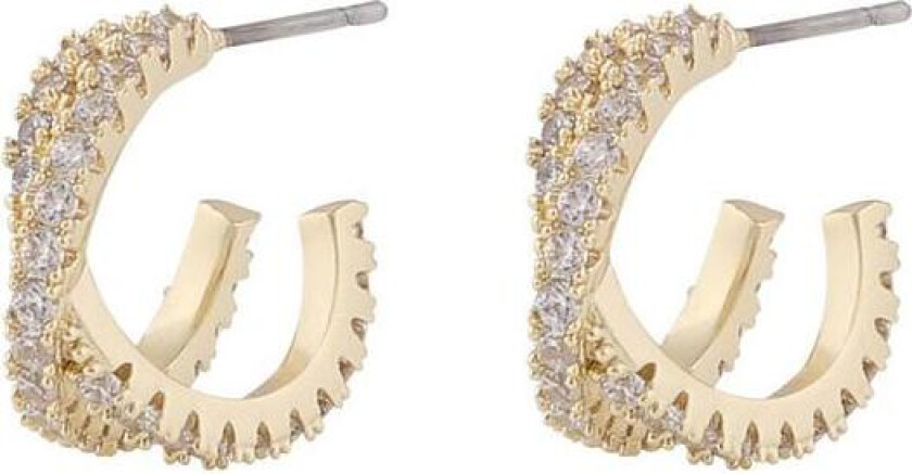 Snö Of Sweden Fanny Double Oval Earring Gold/Clear