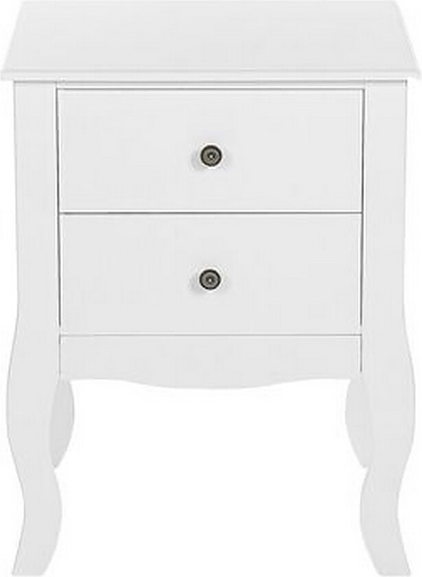 Nattbord Hvit 2 Skuffer LANE - Hvit