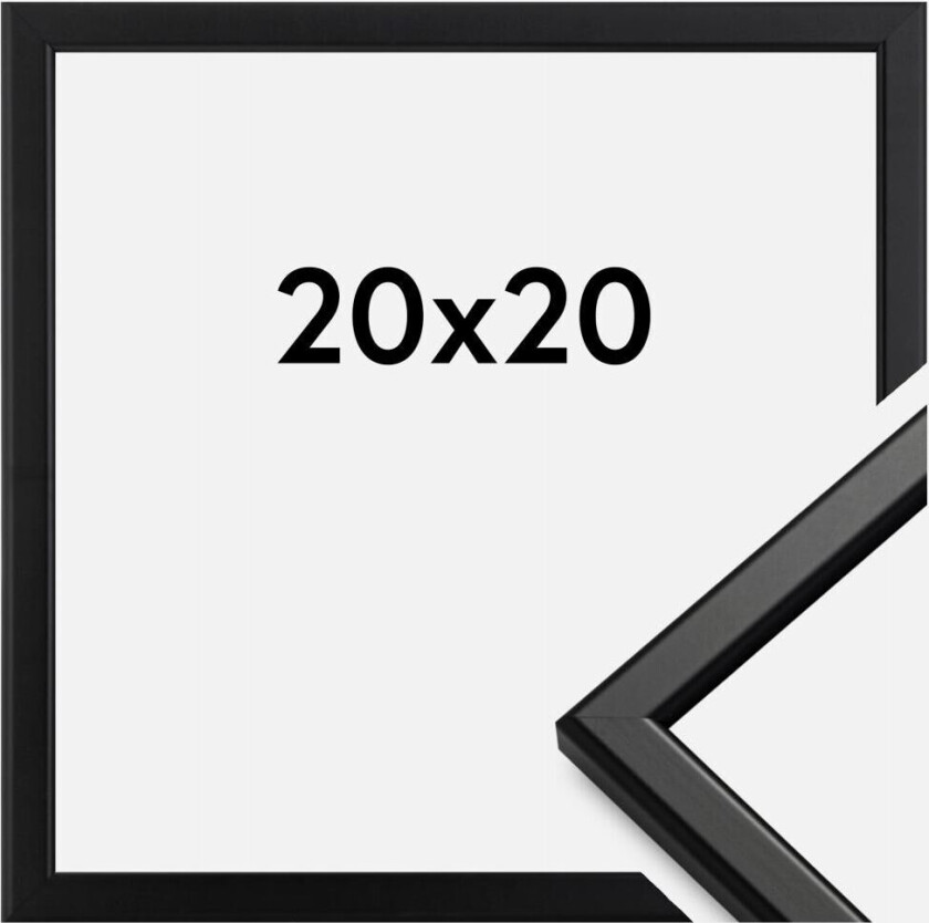 Ramme Slim Matt Antirefleksglass Svart 20x20 Cm