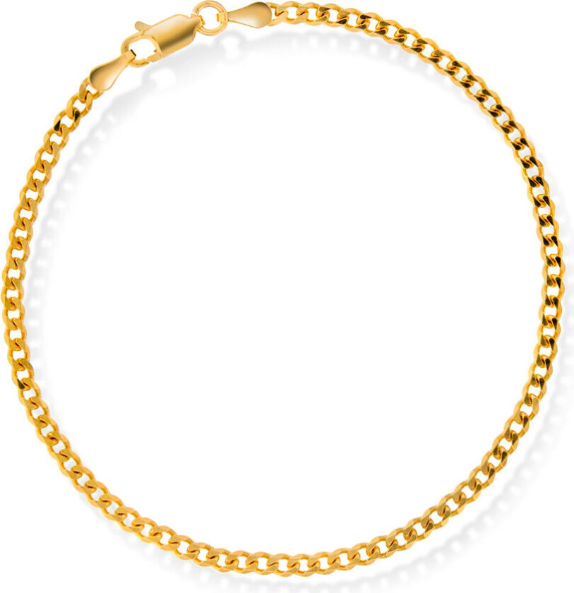 Panser armbånd i forgylt 925 sølv 2,6 mm, 19 cm