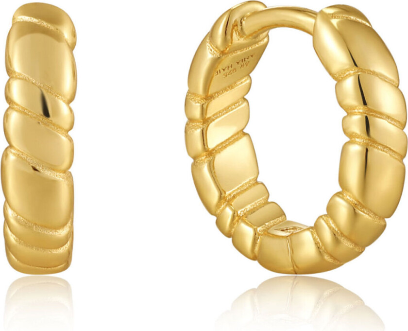 , Øreringer i forgylt 925 sølv med mønster