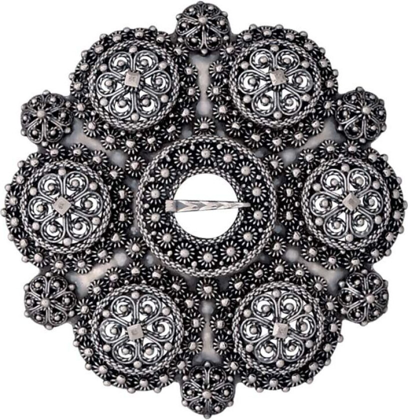 Bolesølje Telemark i 830 oksidert sølv, liten størrelse