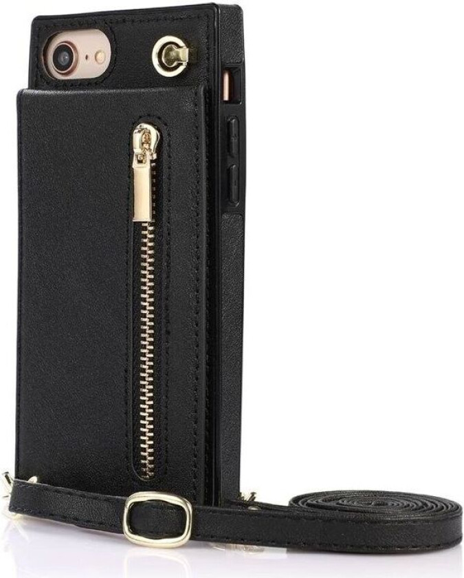 Zipper halskjede deksel Apple iPhone 8 - Sort