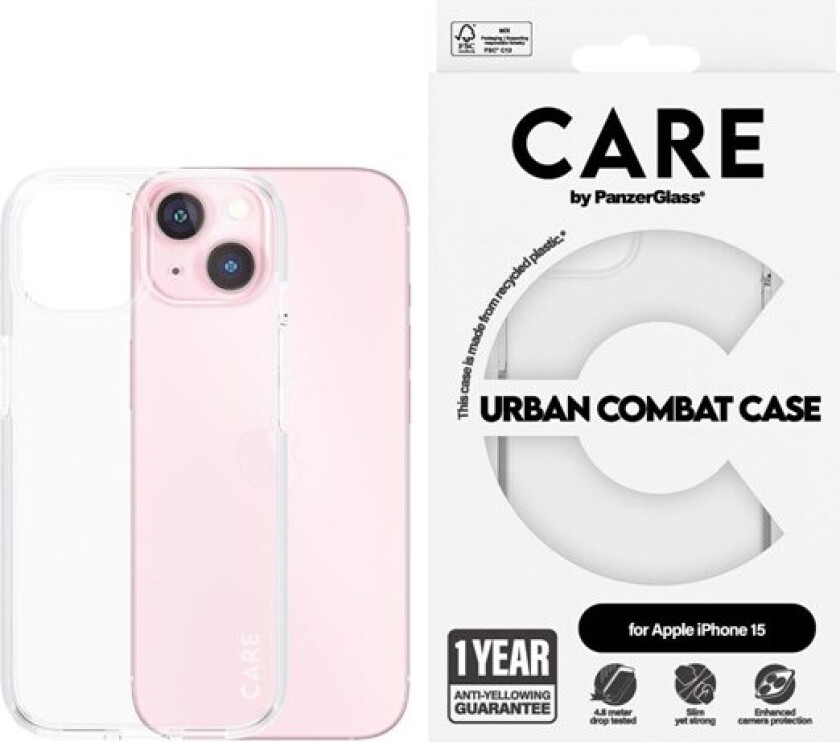 Flagship Case Transparent Urban Combat w. Clear Frame iPhone 15