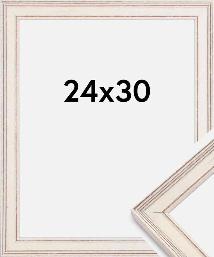 Ramme Shabby Chic Akrylglass Hvit 24x30 Cm