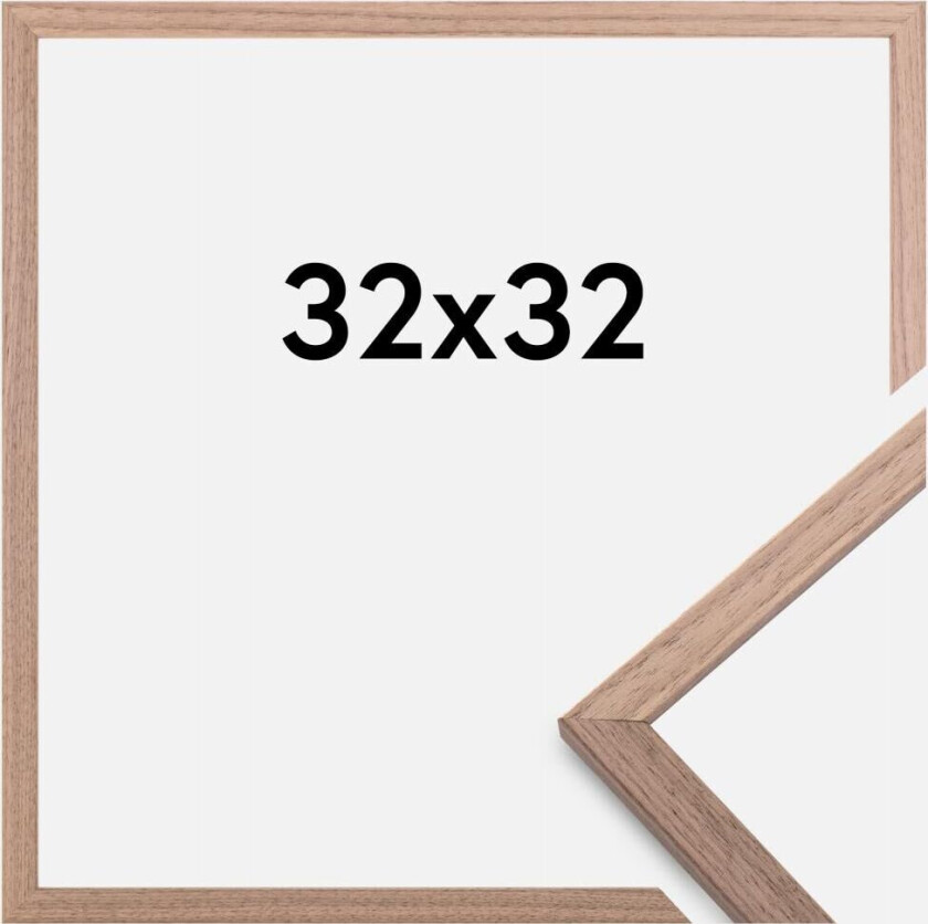 Ramme Edsbyn Akrylglass Lys Valnøtt 32x32 Cm