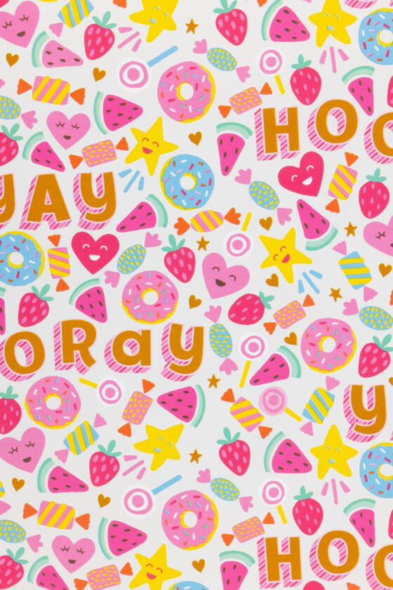 Gavepapir Godteri, Frukt & Smultringer 5 M