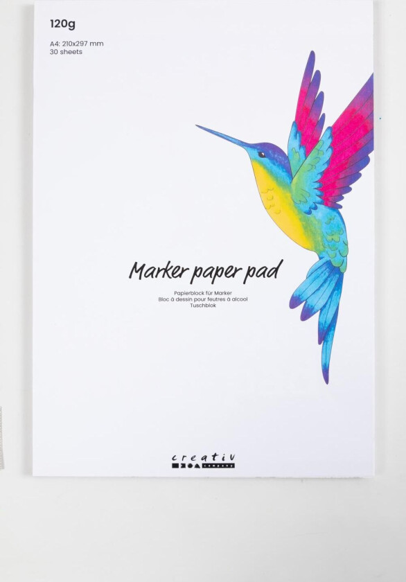 Tusjblokk Hvit A4 120 G 30 Ark