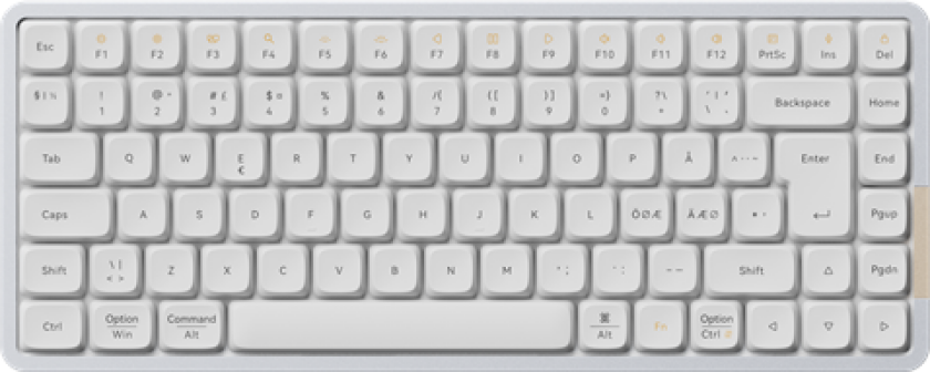 FLOW 84 - Linear Kailh Ghost - Gamingtastatur - Uten numpad - Nordisk - Hvit