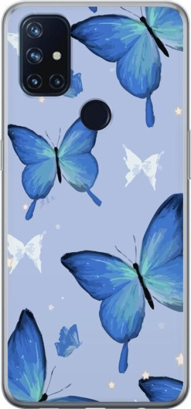 Mobildeksel til OnePlus Nord N10 5G med Blå sommerfugler motiv