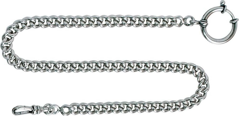 Klokkekjede i 830 oksidert sølv, 34 cm