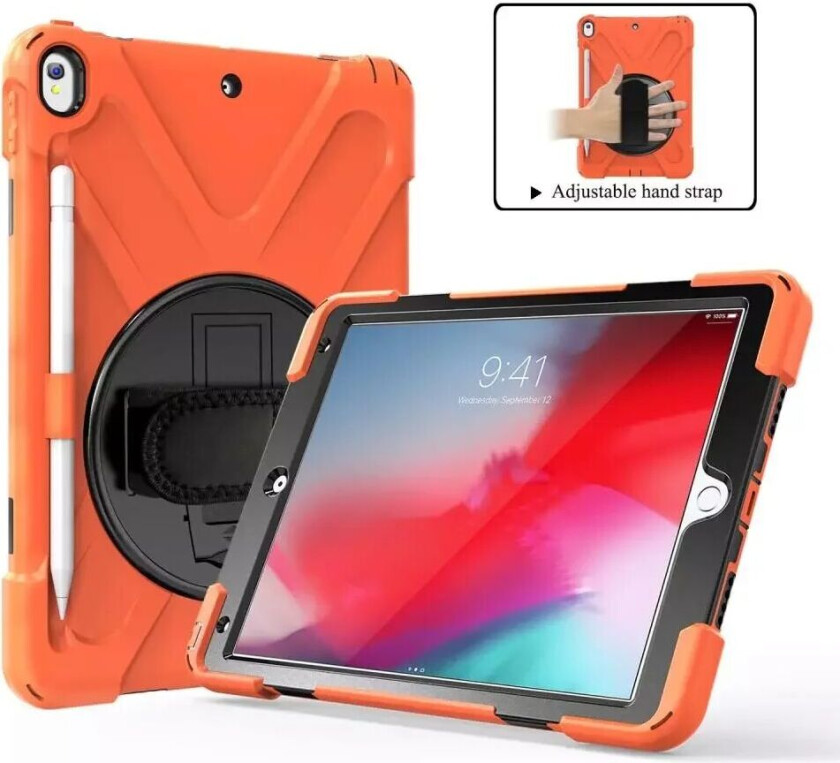 iPad Air (2019) Håndverker Deksel m. 360⁰ Stativfunksjon & Grep - Oransje