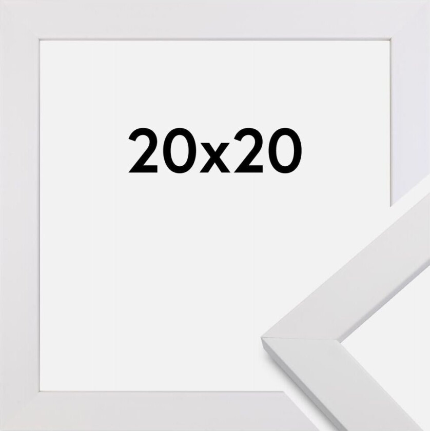 Ramme White Wood Akrylglass 20x20 Cm