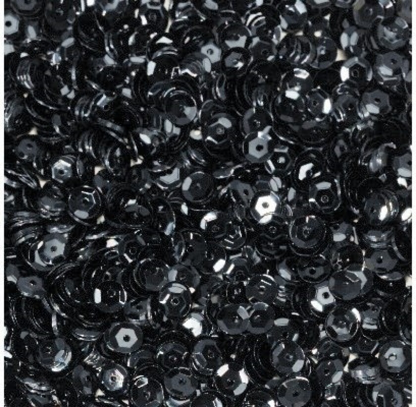 Paljetter 8mm 500g, Svart
