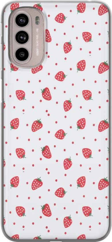 Mobildeksel til Motorola Moto G41 med Jordbær motiv