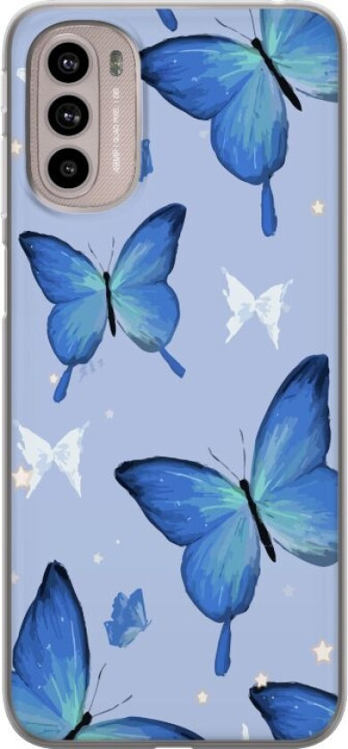Mobildeksel til Motorola Moto G41 med Blå sommerfugler motiv
