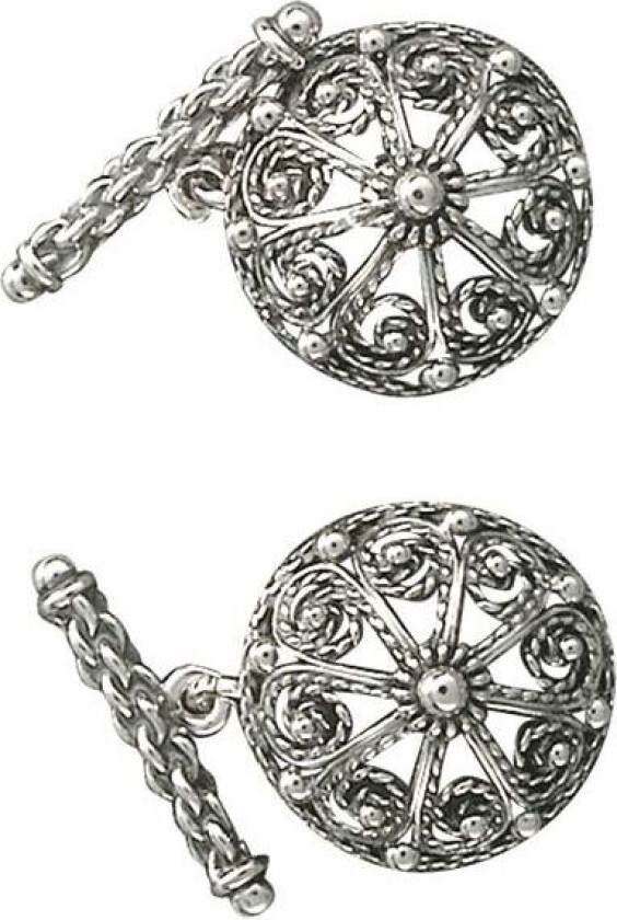 Mansjettknapper i 830 oksidert sølv