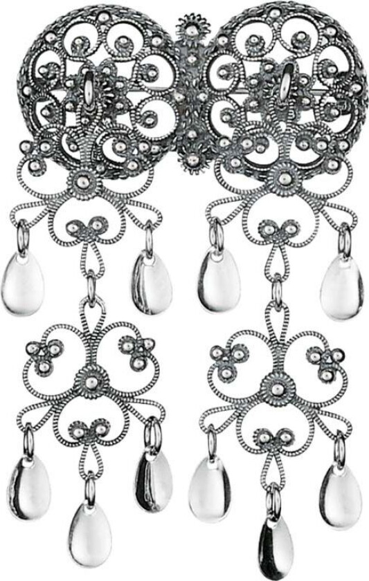 Halsølje i 830 oksidert sølv med dryppløv