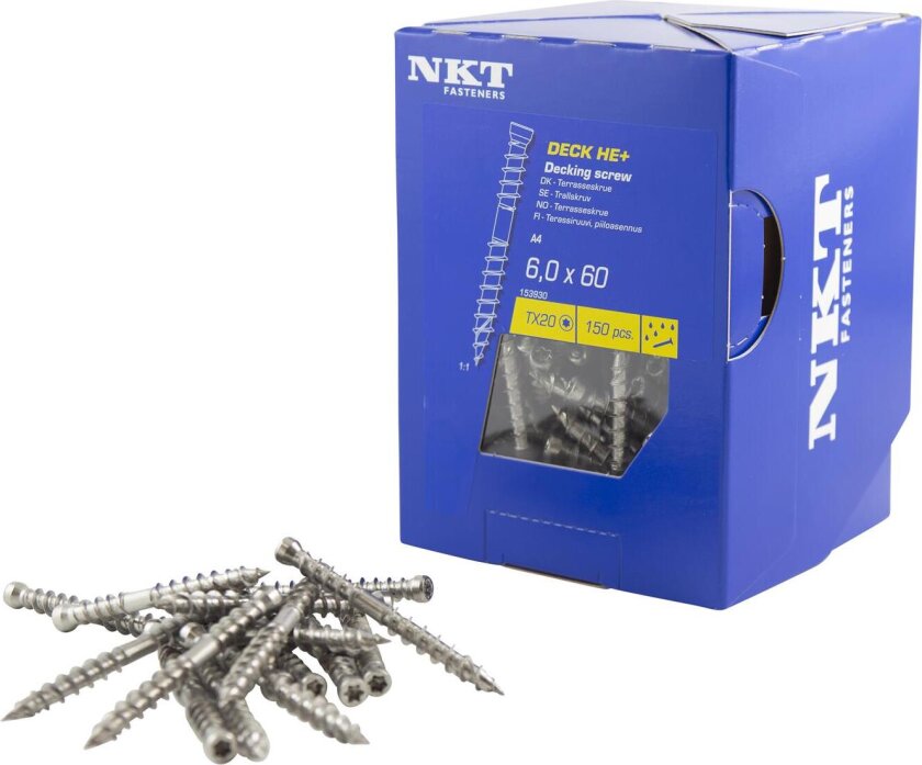 DECK HE+, Rustfrit A4 - Terrasseskrue 6,0x60mm 150stk/pk