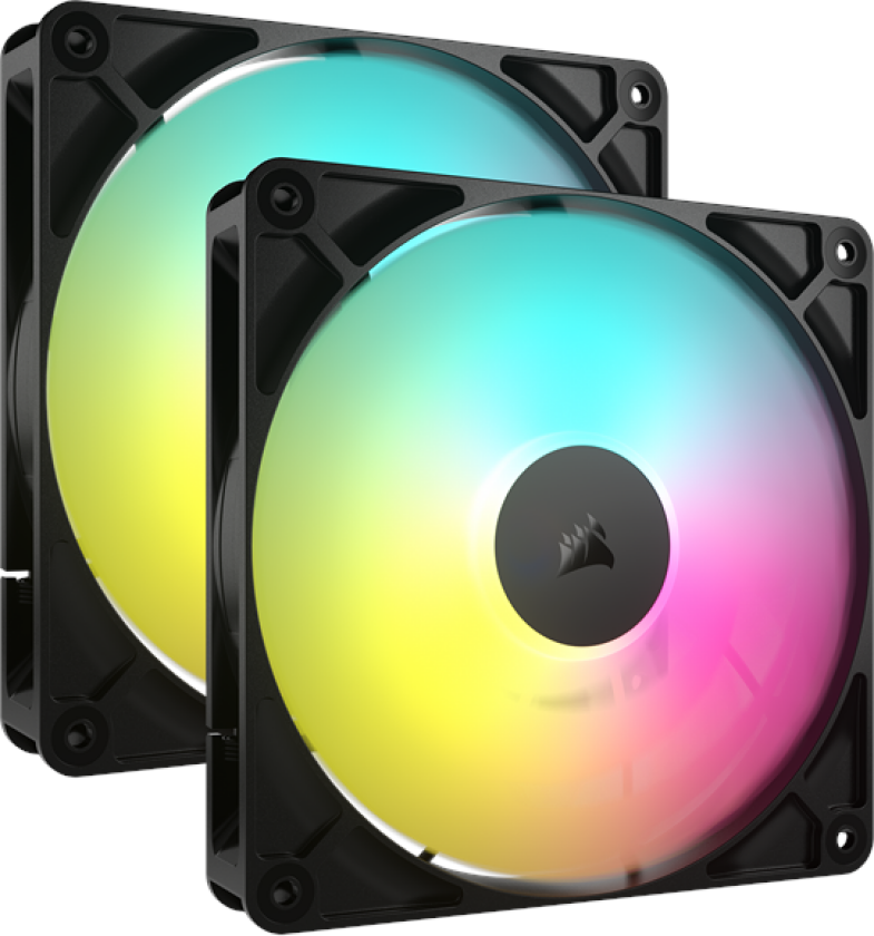 RS140 ARGB 2-pack - Kabinettvifte - 140mm - Svart med RGB LED-lys - 36 dBA