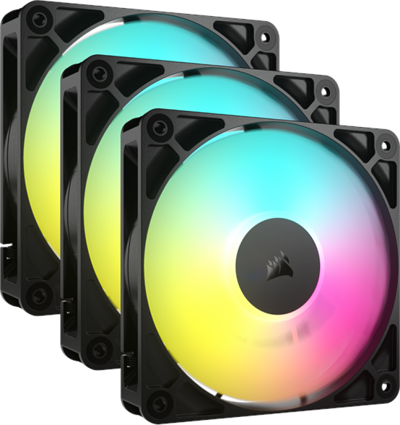 RS120 ARGB 3-pack - Kabinettvifte - 120mm - Svart med RGB LED-lys - 36 dBA