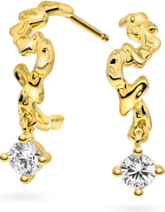 Shapes by Gulldia, Sparkle øredobber i forgylt 925 sølv med zirkonia