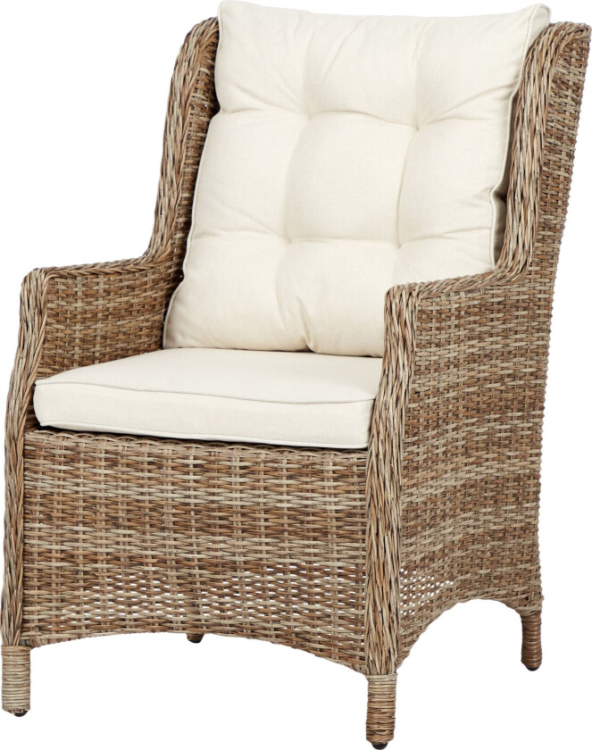 hagestol model 2, inkl. pute, natur og off white.