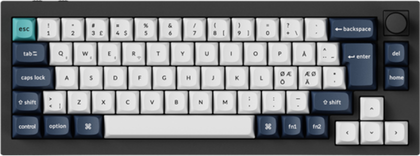 Q2 MAX - Knob Wireless Tri-Mode QMK/VIA - Gateron Jupiter Red - ND - Gamingtastatur - Uten numpad - Nordisk - Svart