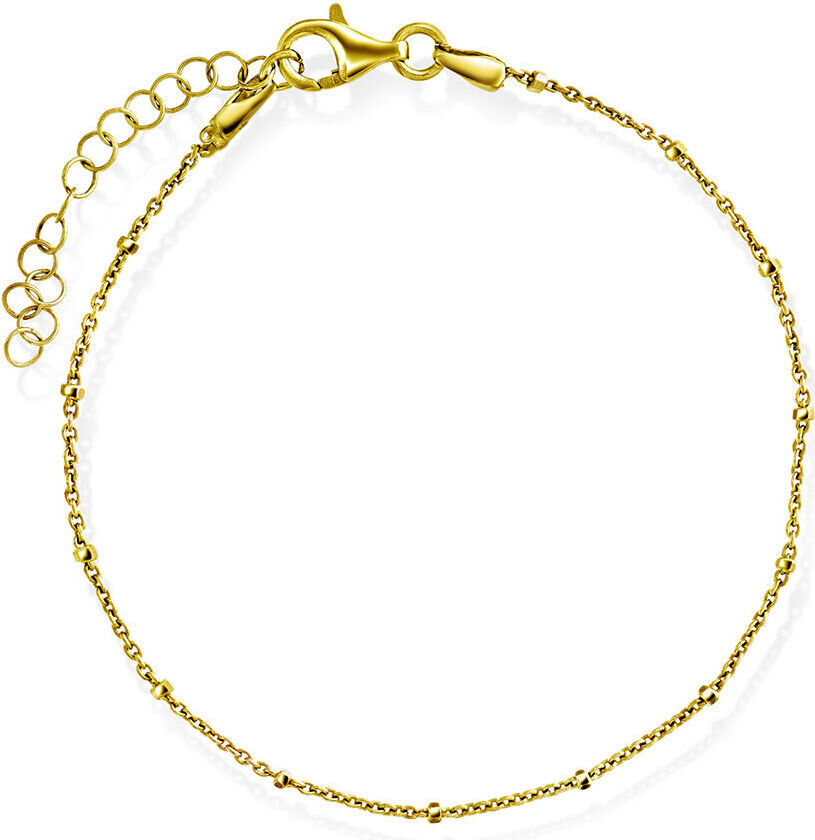 Armbånd i forgylt 925 sølv med kuler, 19 cm