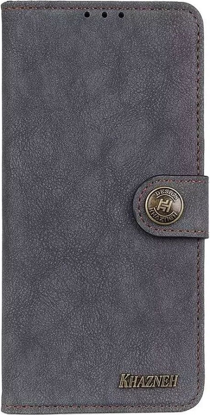 Samsung Galaxy A02s KHAZNEH Vintage PU Skinndeksel m. Lommebok - Sort