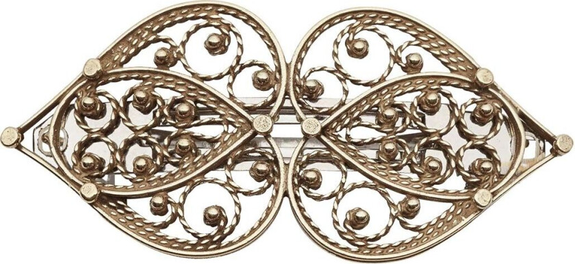 Hårspenne Telemark i 830 antikkforgylt sølv, liten størrelse