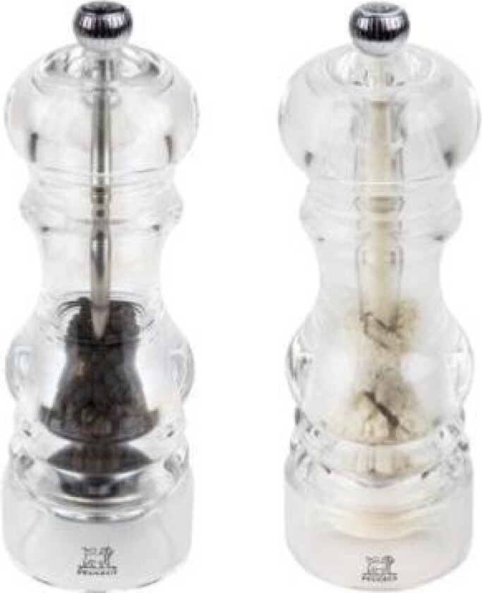 Salt and pepper mill set Nancy 18 cm Clear Acrylic