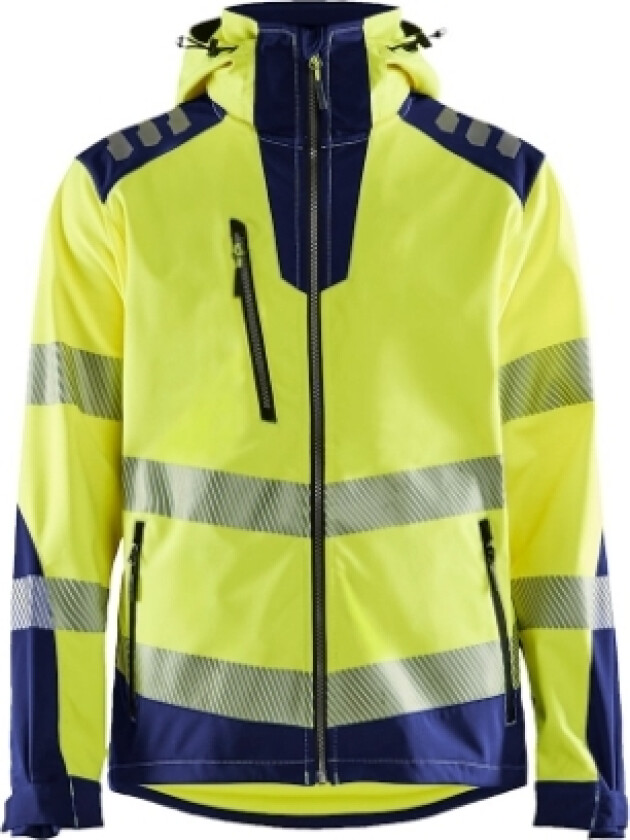 HIGH VIS SOFTSHELL JAKKE HIGH VIS GUL/SORT XXXL