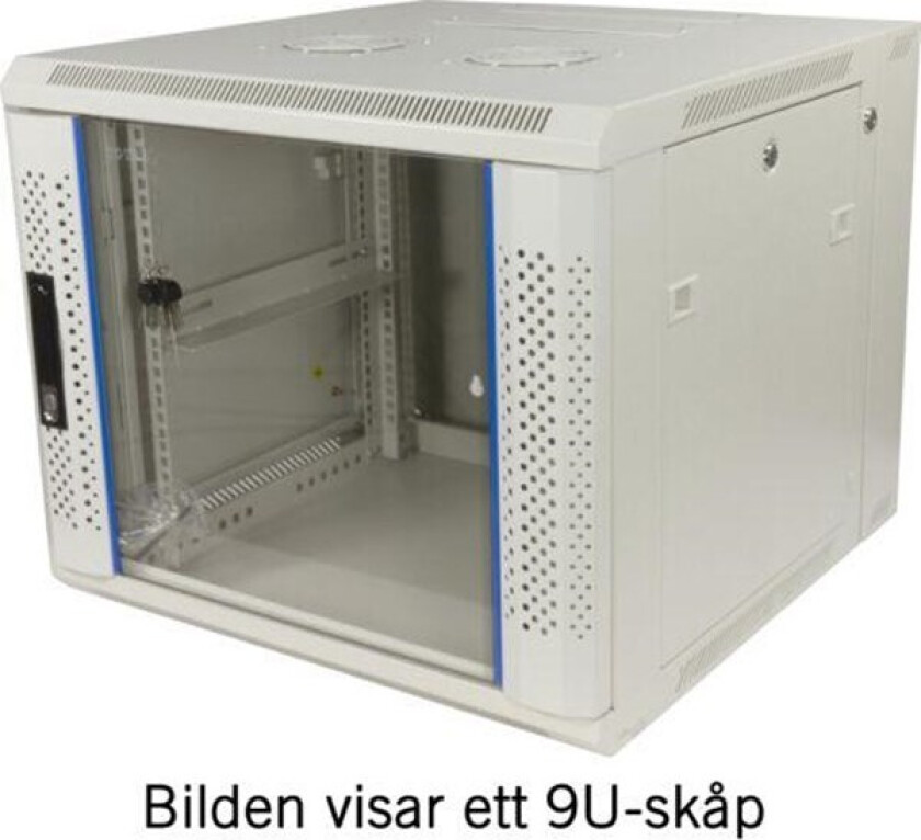 System Z 19" wall cabinet 6U 600x600 glass doo