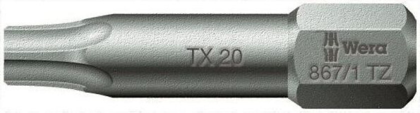 867/1 TZ Bits 25 mm, 1/4" sekskantfeste Størrelse 7