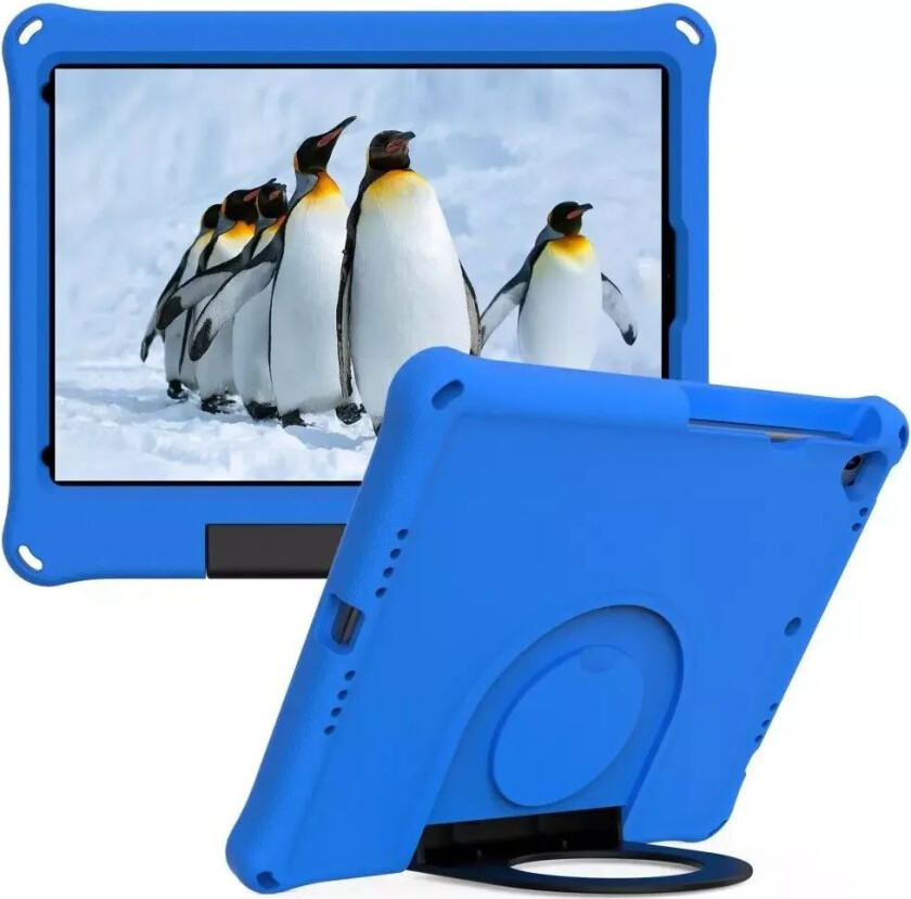 iPad 10.2" (2021 / 2020 / 2019) EVA-skum Barnedeksel m. Ring Stativ - Blå