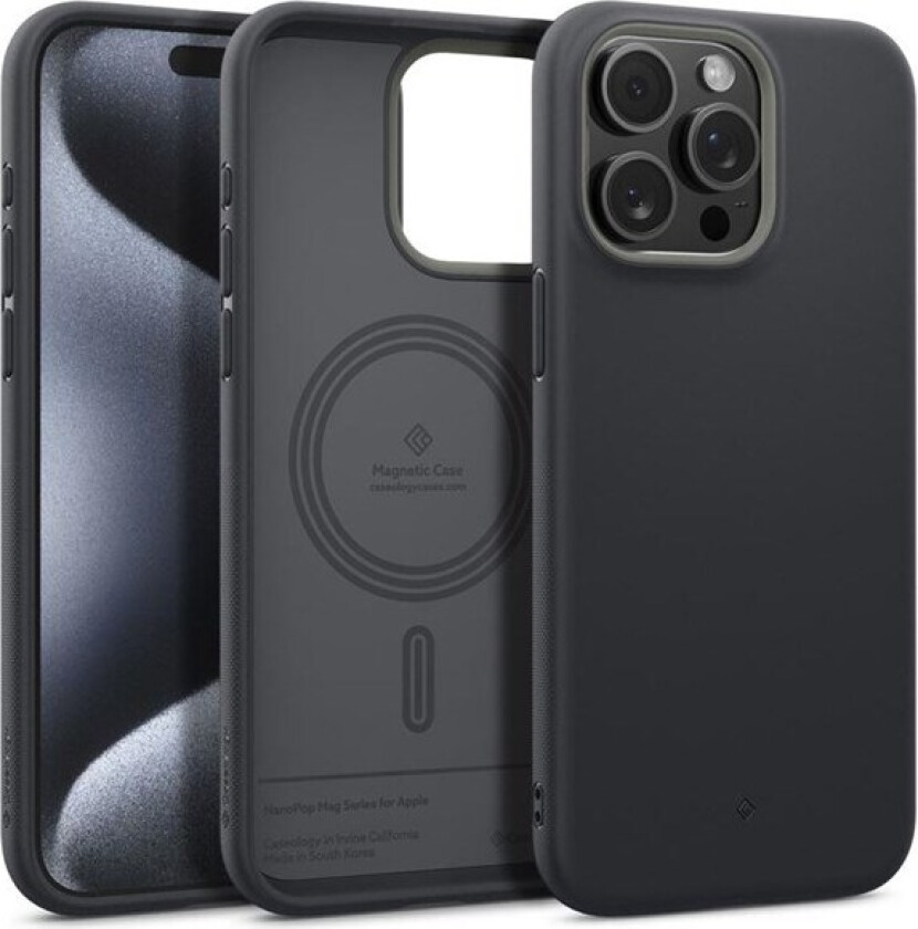 Caseology Nano Pop MagSafe iPhone 15 Pro black sesame