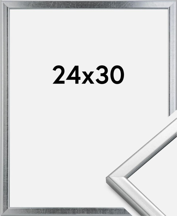 Ramme Slim Matt Antirefleksglass Sølv 24x30 Cm